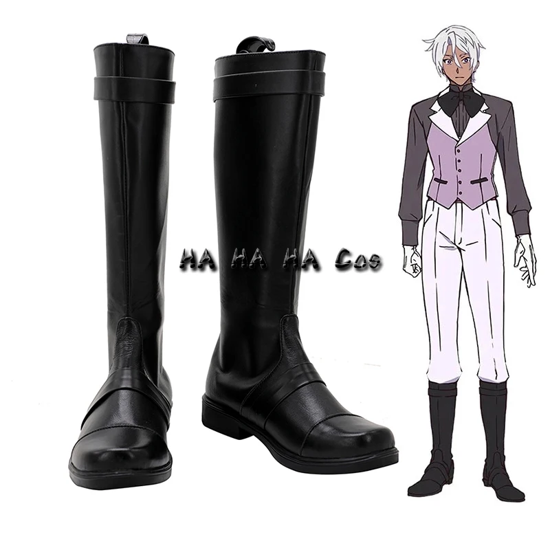 

Черные длинные ботинки из искусственной кожи с париком для косплевечерние