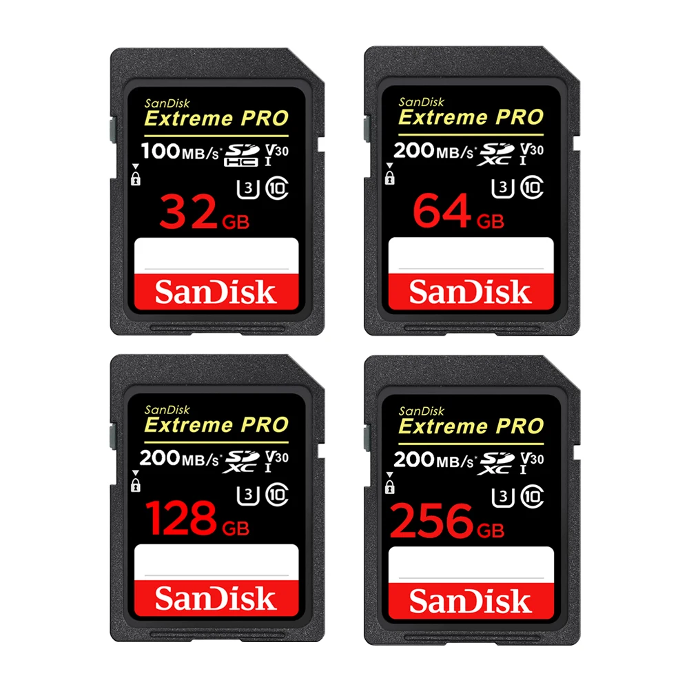 SD-карта SanDisk Ultra/Extreme/Extreme PRO 32 ГБ/64 ГБ/128 ГБ/256 ГБ U1 U3 4K UHD-видео высокоскоростные карты