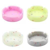 silicone ashtray for cigarettes luminous ashtray heat resistant for home bathroom soft portable ashtray for outdoor