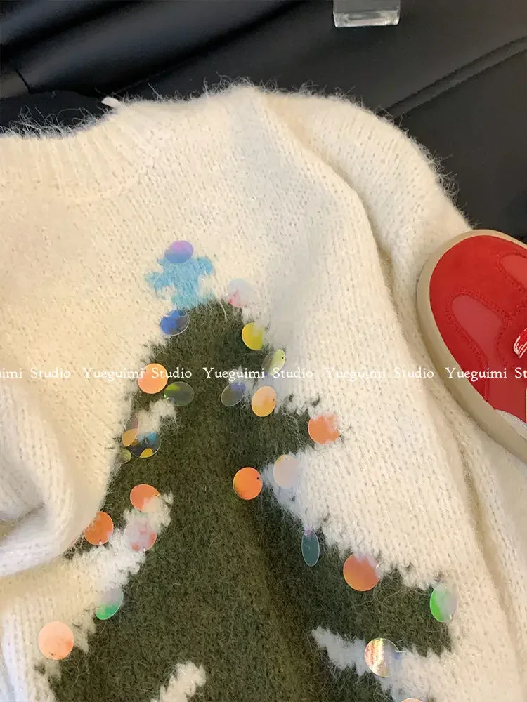 Gaganight женский рождественский свитер с блестками и круглым вырезом 2024 новый