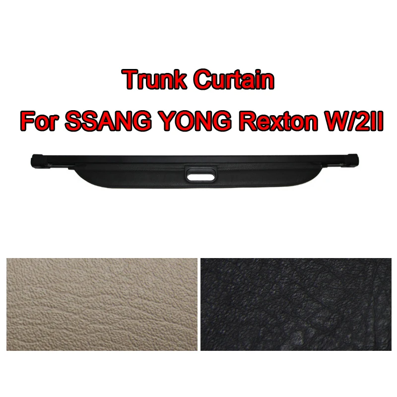 

Car Rear Trunk Cargo Cover For Ssang Yong Rexton W/2II Interior Luggage Carrier Curtain with Pull Buckle