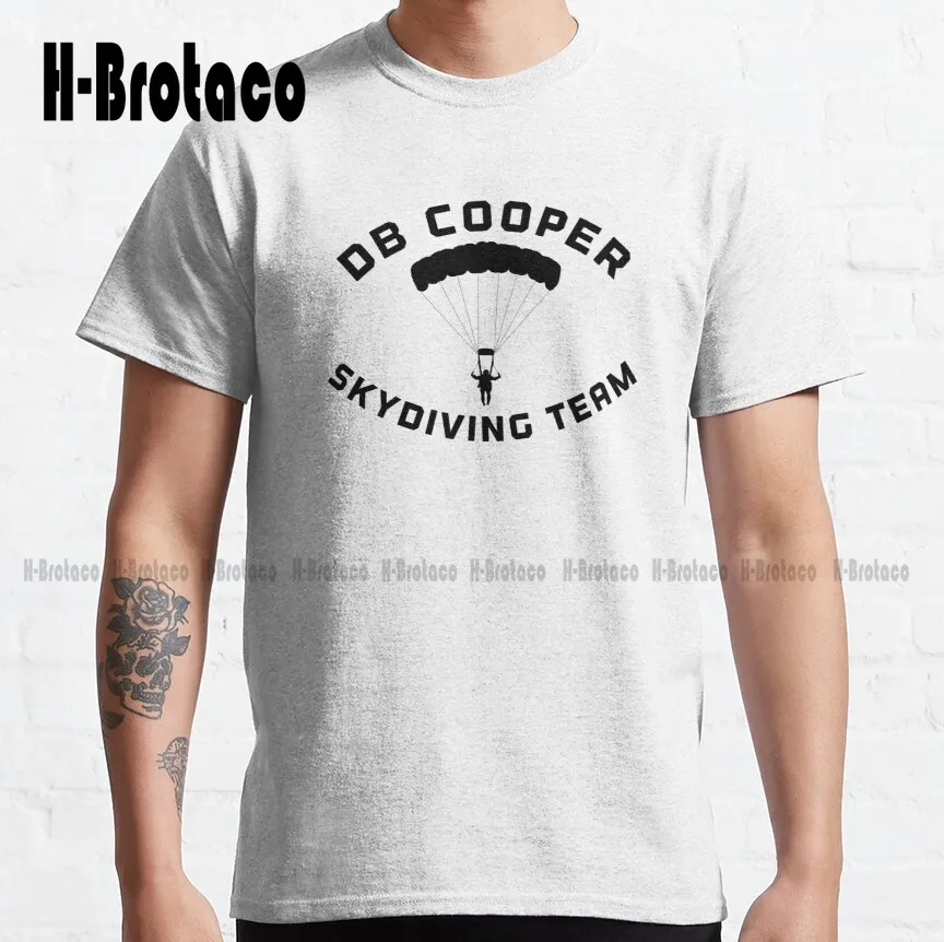 

Db Cooper Skydiving Team Classic T-Shirt Graphic T Shirts Outdoor Simple Vintag Casual T Shirts Xs-5Xl Streetwear Unisex
