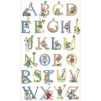 little mouse alphabet patterns counted cross stitch 16ct 14ct 18ct diy chinese cross stitch kits embroidery needlework sets