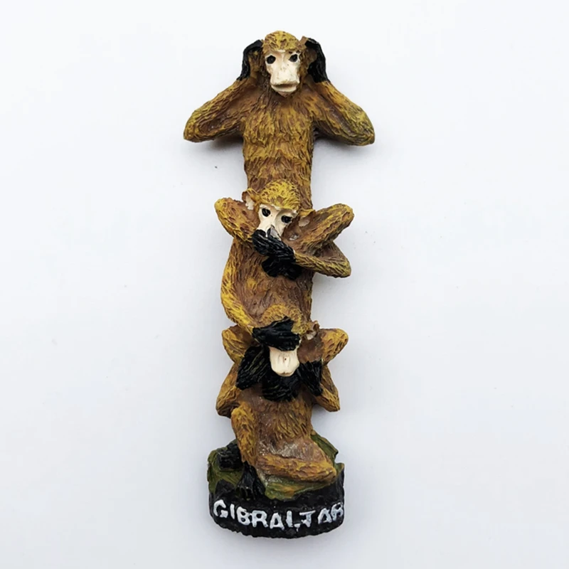

Handmade Painted Gibraltar Monkey 3D Fridge Magnets Tourism Souvenirs Refrigerator Magnetic Stickers Gift
