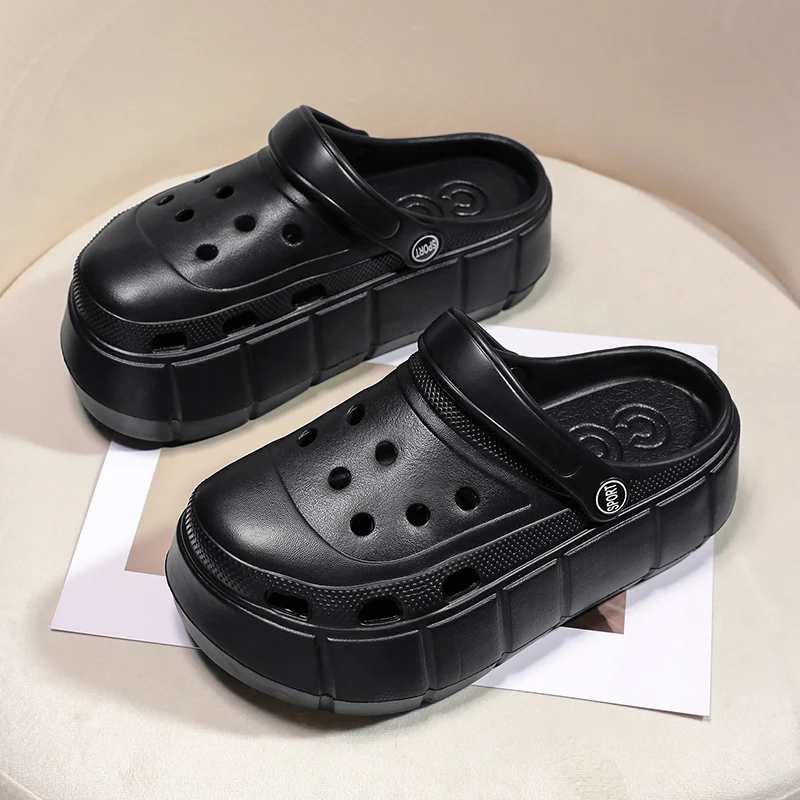 6CM Thick Sole Hollowed-out Outdoor Clogs Women Sandals Women Slippers Summer Beach Sandals For Girls Summer Fashion Simple Shoe
