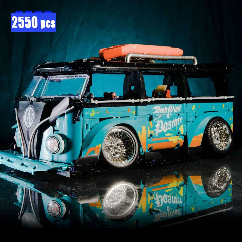 

IN STOCK Classic City Camper Van Building Blocks Moc Idea Car Technical Bricks Model Assembling Toys for Boys Birthday Gift Set