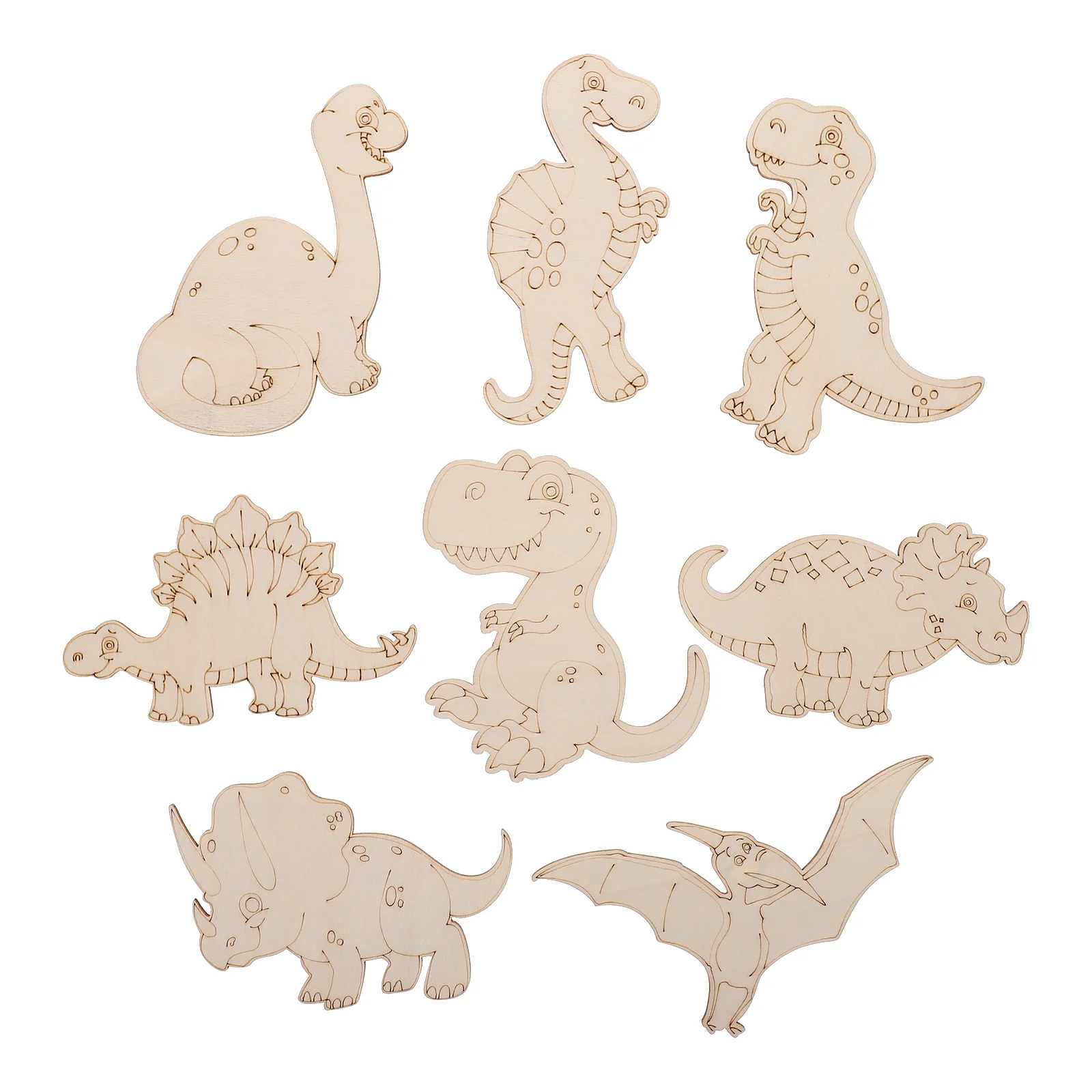 

8Pcs DIY Graffiti Wood Chips Kids Hand-painted Craft Toys Graffiti Chips