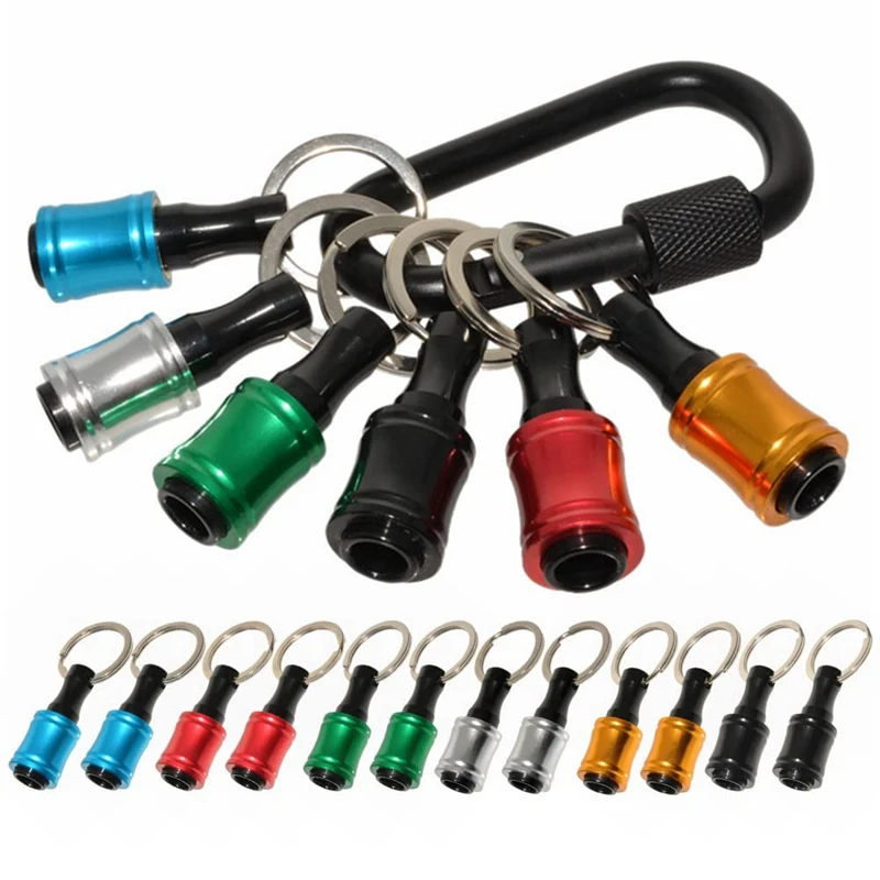 

24Pieces 1/4 Inch Hex Shank Bits Holder Keychian, Keychain Extension Bar Screwdriver Bit Holder Socket Adapter