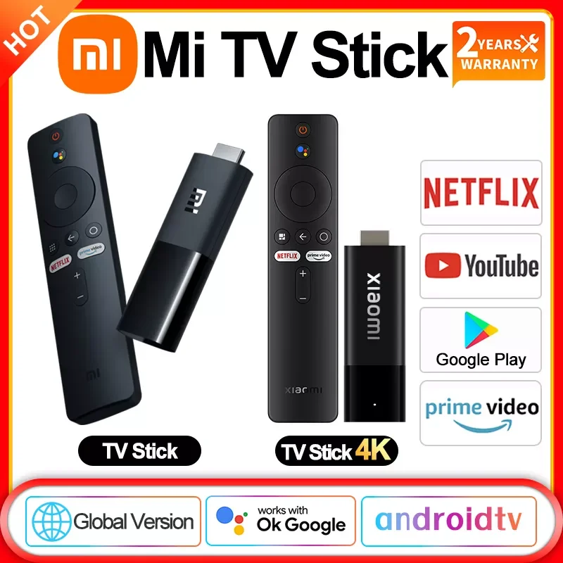 

Mi TV Stick 4K Global Version Android Portable Streaming Media 2GB 8GB Dolby DTS with google Assistant TV Stic