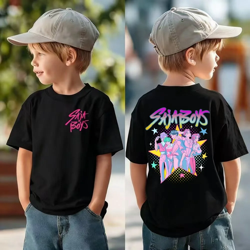 Фото Kpop Demon HuntersORES boys Cartoon Q версия Футболка с принтом Футболка для родителей и детей Детская футболка для взрослых Baju Wanita №2