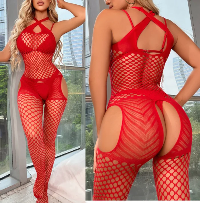 

HOT Sexy Fishnet Lingerie Sheer Babydoll dress Underwear Body stocking Chemises Catsuit lace pattern bikini body suit bodysuits