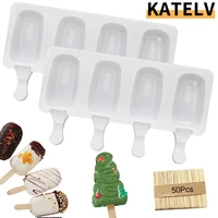 healthy food grade silicone ice cream mold easy popsicle mold reusable ice cream bar pop molds for diy making summer favorites