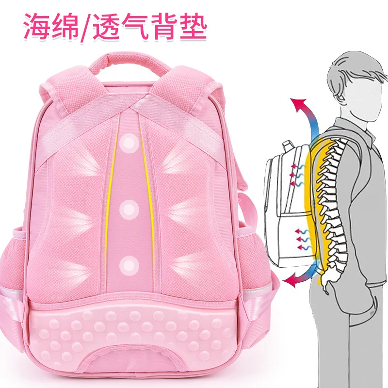Kitty Schoolbag for Primary School Girls Grade 1-3 Girls Princess Burden Reduction Children Hello Kitty Backpack Backpack