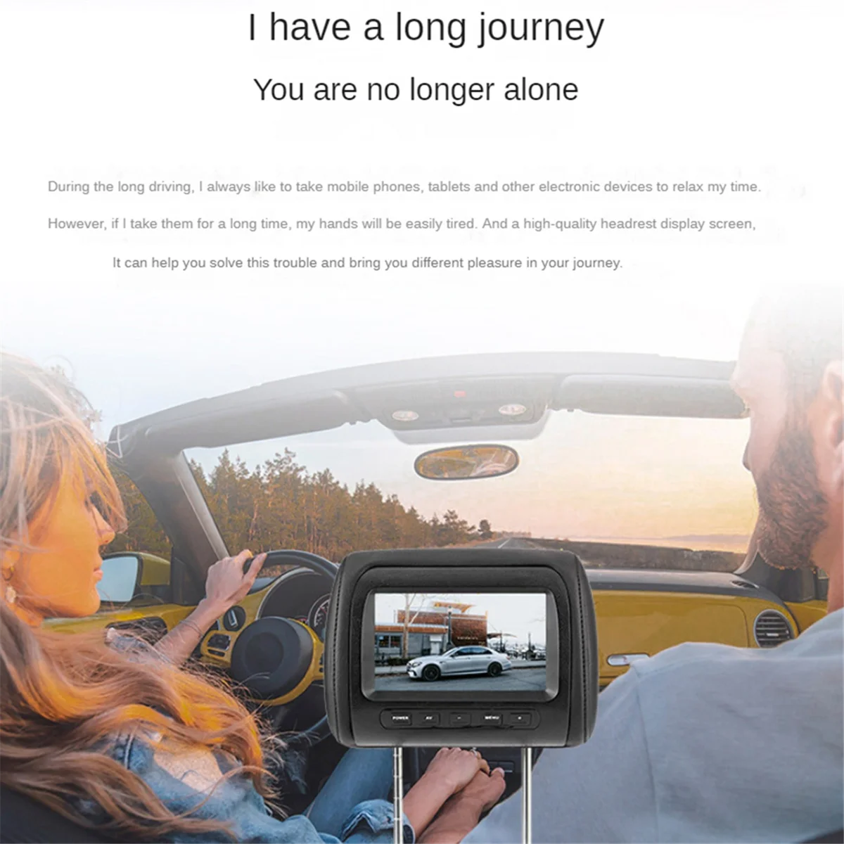 Монитор на подголовник автомобиля универсальный 7-дюймовый TFT светодиодный экран