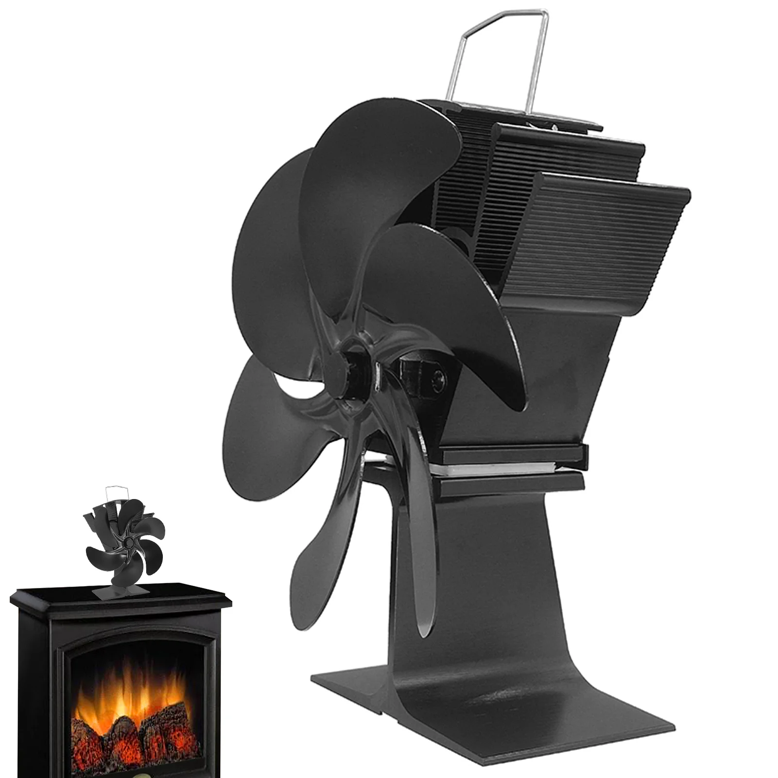 

Fireplace Fan Thermodynamic Fireplace Fan With 6-Blade Thermodynamic Fireplace Fan For Wood Burning Stove Wood Stove Accessories