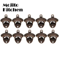 10 pack bottle opener wall mounted rustic beer opener set vintage look with mounting screws for kitchen cafe bars