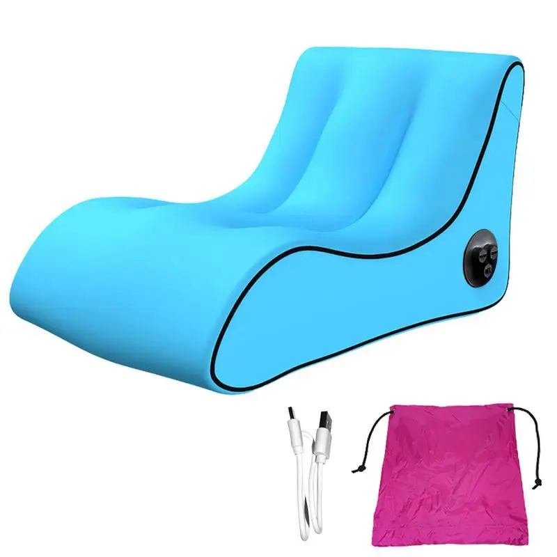 

Inflatable Chair Sofa Automatic Inflatable Lounger Electric Pump & Power Bank Blow Up Couch Chair For Camping Traveling Outdoor