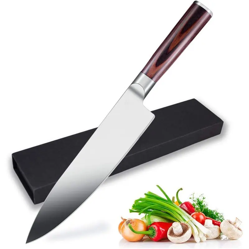 

Inch Chef Knife，Precision Forged High-Carbon Stainless Steel German Made Chef’s Knife ,Black