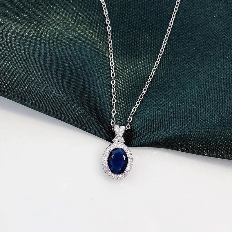 

Women Fashion Blue Beaded Pendant Necklace