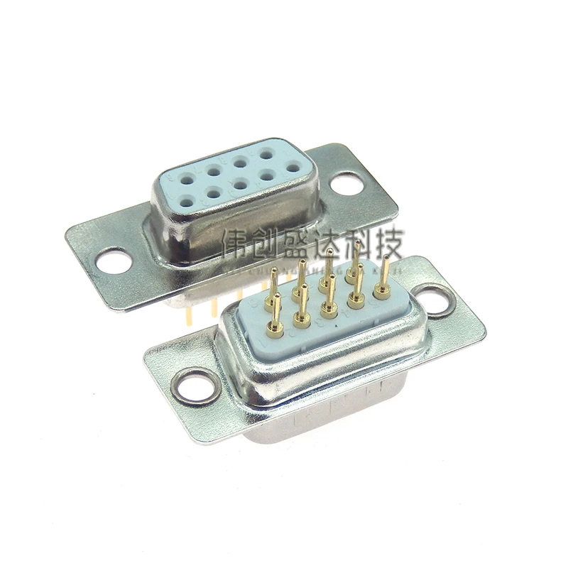 1 шт. D-SUB позолоченный 3u DB9 DIP 9-контактный круглый прямой разъем для печатной платы