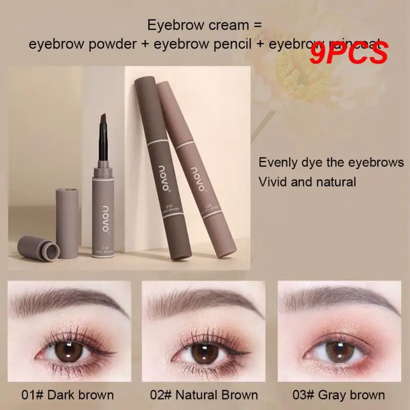 

9PCS Colors Eyebrow Dyeing Cream Eyebrow Pencil Comes With Eyebrow Brush Natural Long Lasting Waterproof Makeup Eyebrow Tattoo