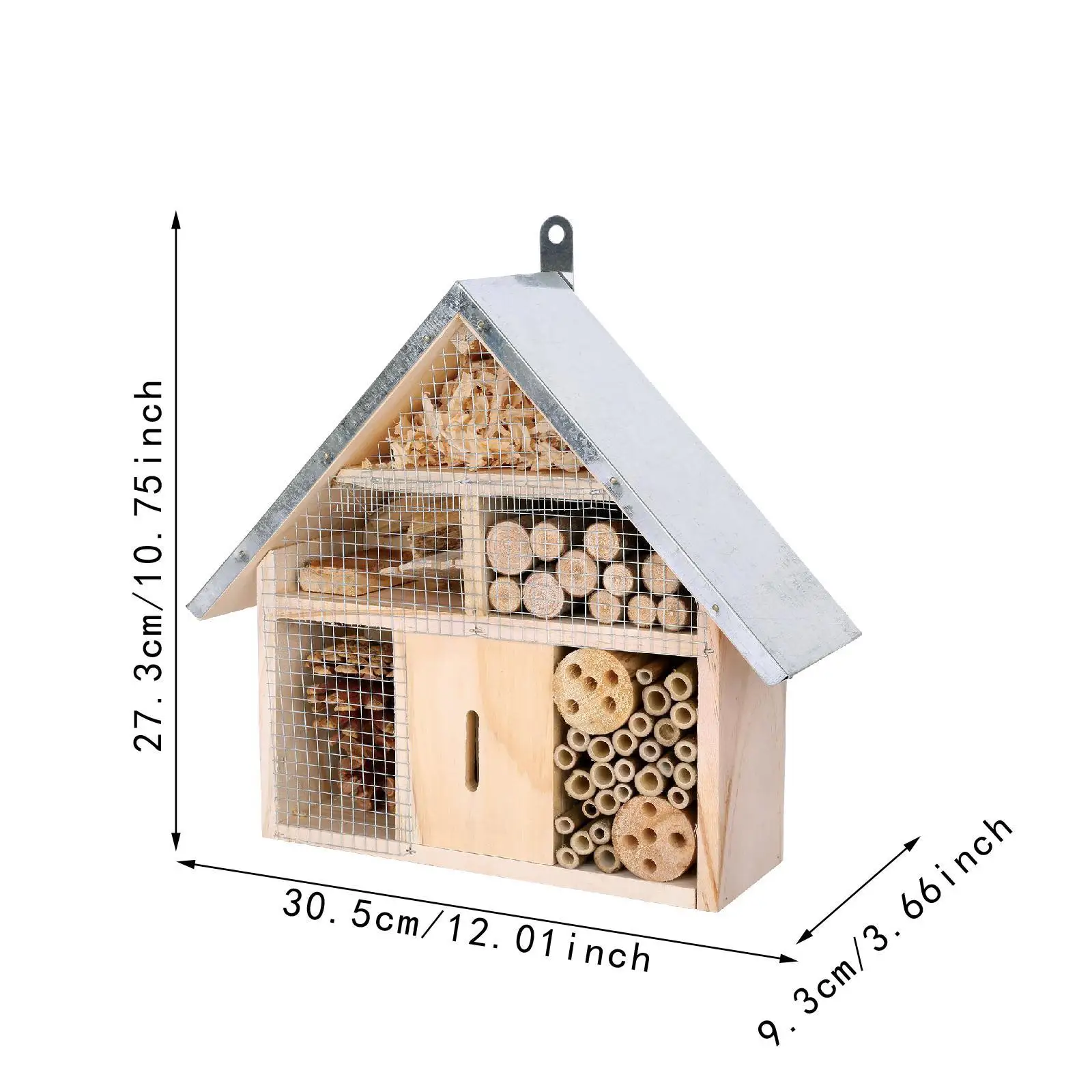 Wooden Bee House Garden Decor Breeding Hanging Habitat Butterfly Hotel Garden Nest Box for Outdoor Yard Garden Backyard Fence Wooden Bee House Garden Decor Breeding Hanging Habitat Butterfly Hotel Garden Nest Box for Outdoor Yard Garden Backyard Fence