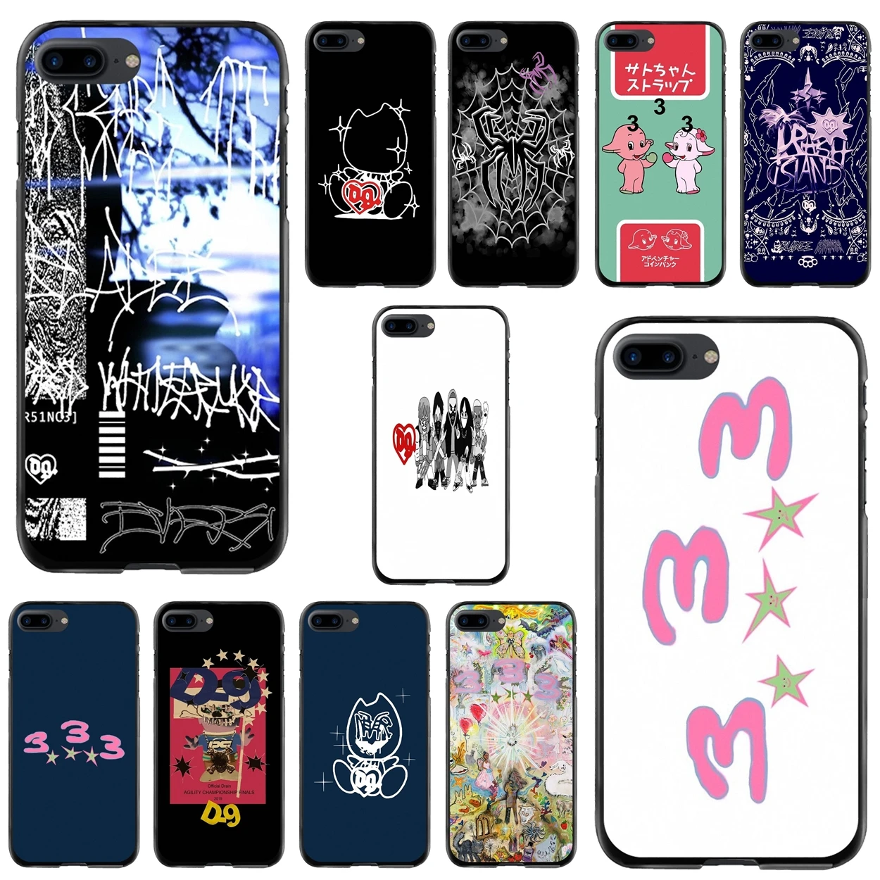 

For iPod Touch iPhone 11 12 Pro MAX 4S 5 5S SE 6 6S 7 8 Plus X XR XS Drain Gang Bladee Japanese 333 Hard Phone Shell Case