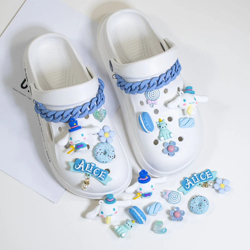 

11pcs Cute 3D Long Ear Dog Shoe Charms for Crocs with Water Shoes Chains Decor Accessories for Croc Girls Kids Gifts Badge New