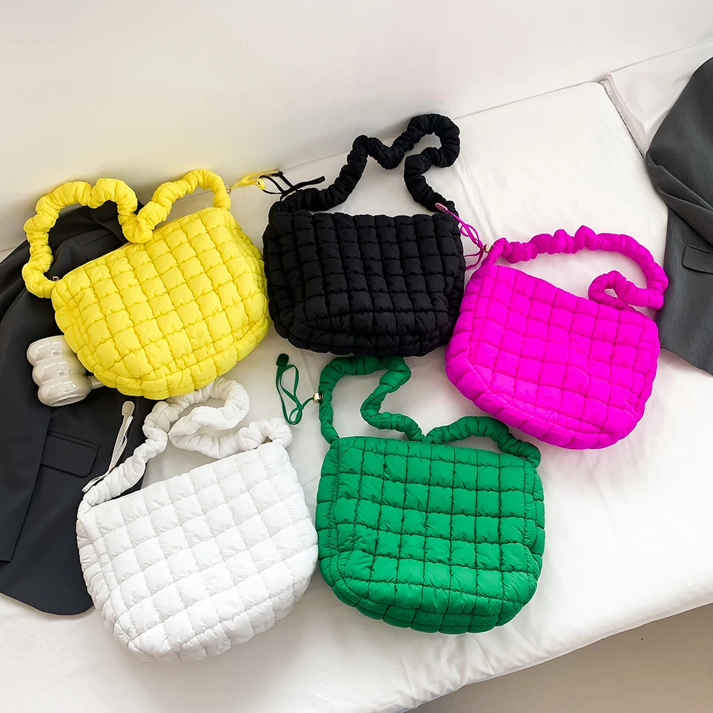 Женские сумки на плечо Cloud Bubbles из мягкой ткани милая сумка сумка-пуховик