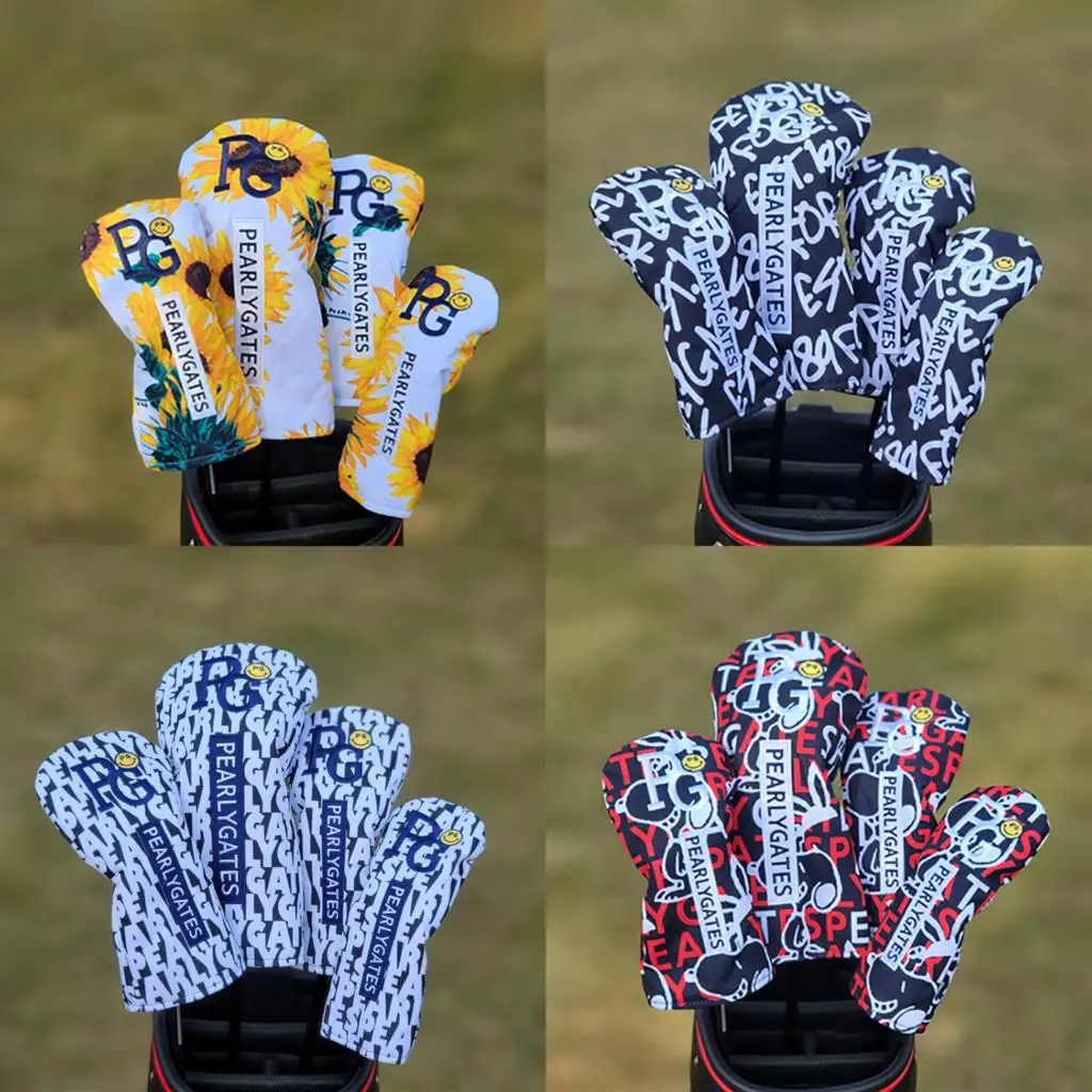 

PG Golf Wood Iron Headcovers Set Pearly Gates Golf Covers For Driver Fairway Hybrid Woods Irons Golf Club Protector Set