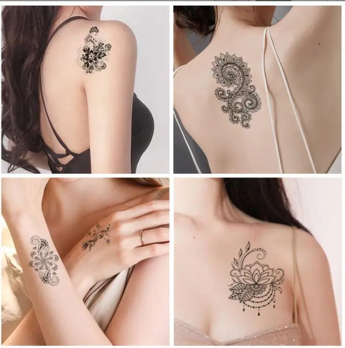 Переводные Цветочные татуировки на лицо наклейка с листьями цветами для детей