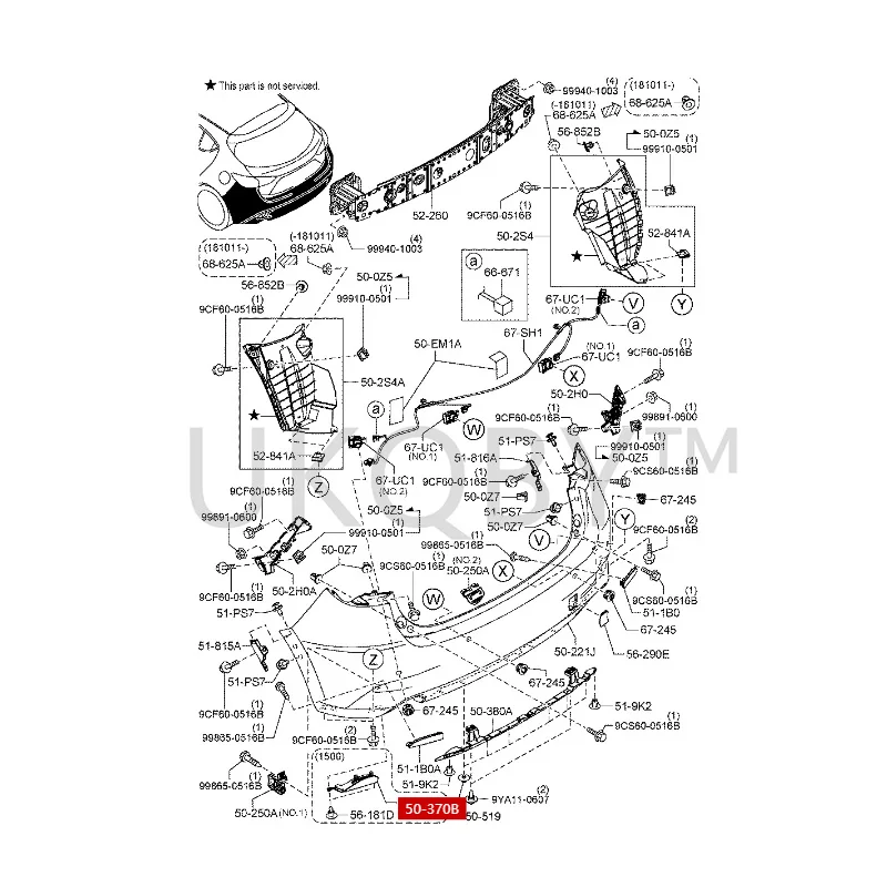 BAPT50371 Подходит для Ma-zd-a Axela Панель заднего бампера Нижняя защитная панель