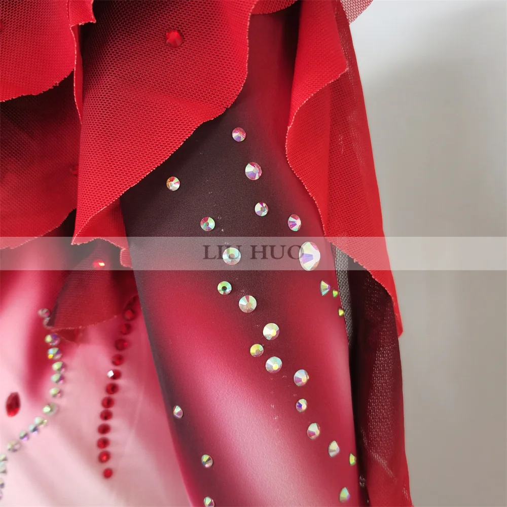 Платье для катания на коньках LIUHUO женское костюм девушек и подростков с красным