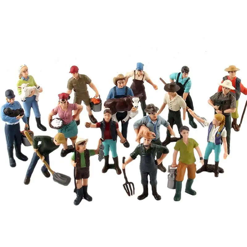 

Farmer Model 17 Pcs Realistic Statues Of Male And Female Farmers Realistic Hand Painted Farmer People Models Playset For Kids