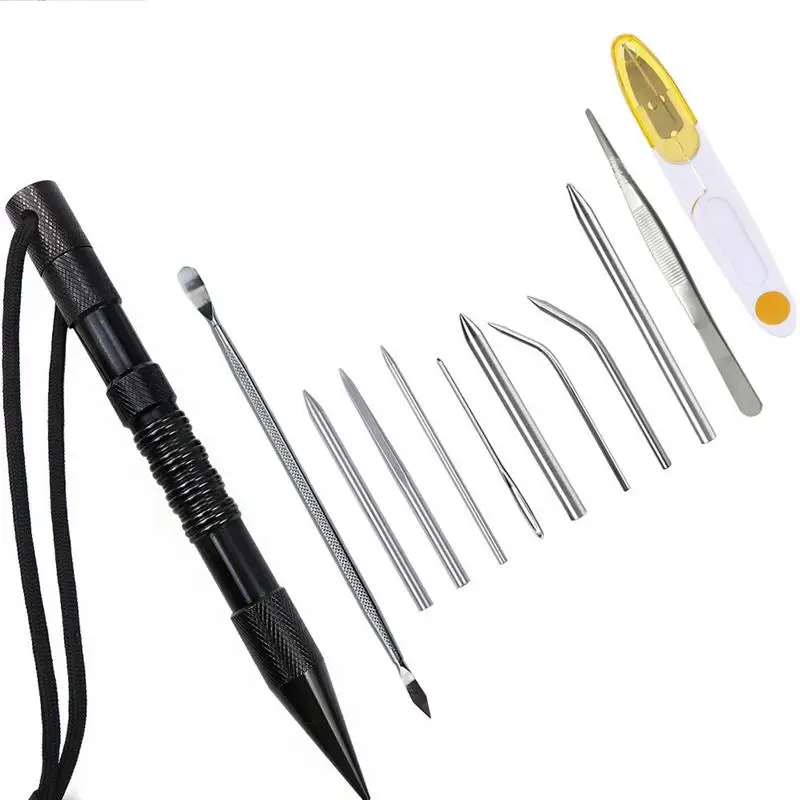 

6/12 Piece Umbrella Rope Knitting Needle Set Marlin Nail Paracord Needle Marlin Spikes With Lacing Needles Fids