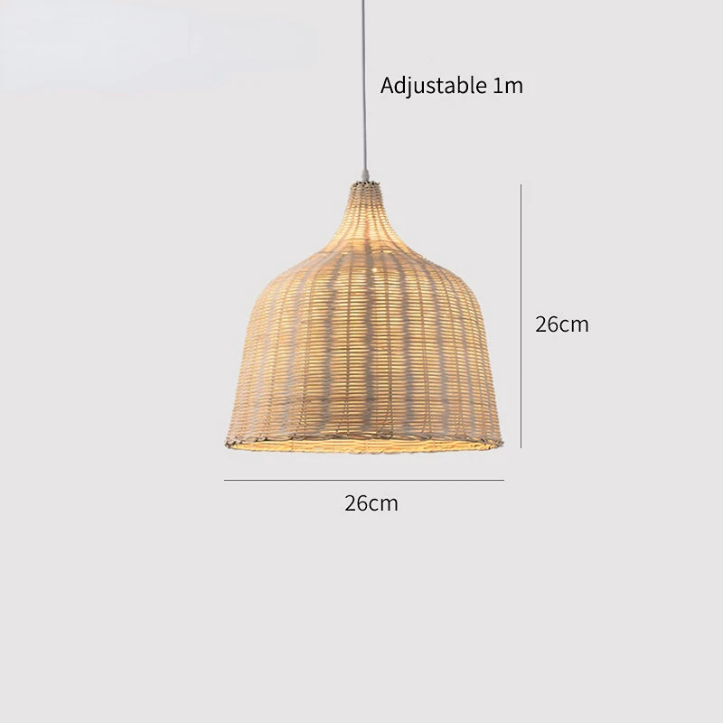 

1Pcs Hand Woven Bamboo Pendant Lights Southeast Asia Dia 26cm Rattan Wicker Chandelier Dining Rroom Bamboo Art Lamp