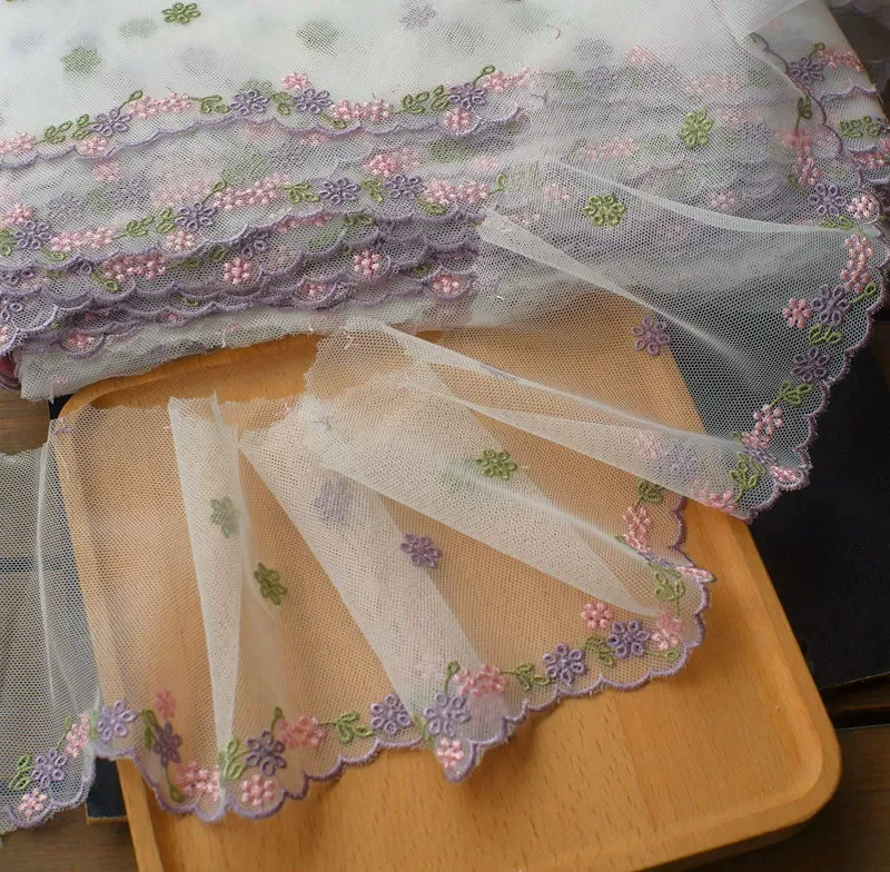 

2 ярда, ширина 11 см, мягкая искусственная розовая полиэфирная ткань, вышивка, шитье, поделки, кукольный материал, кружевная кромка
