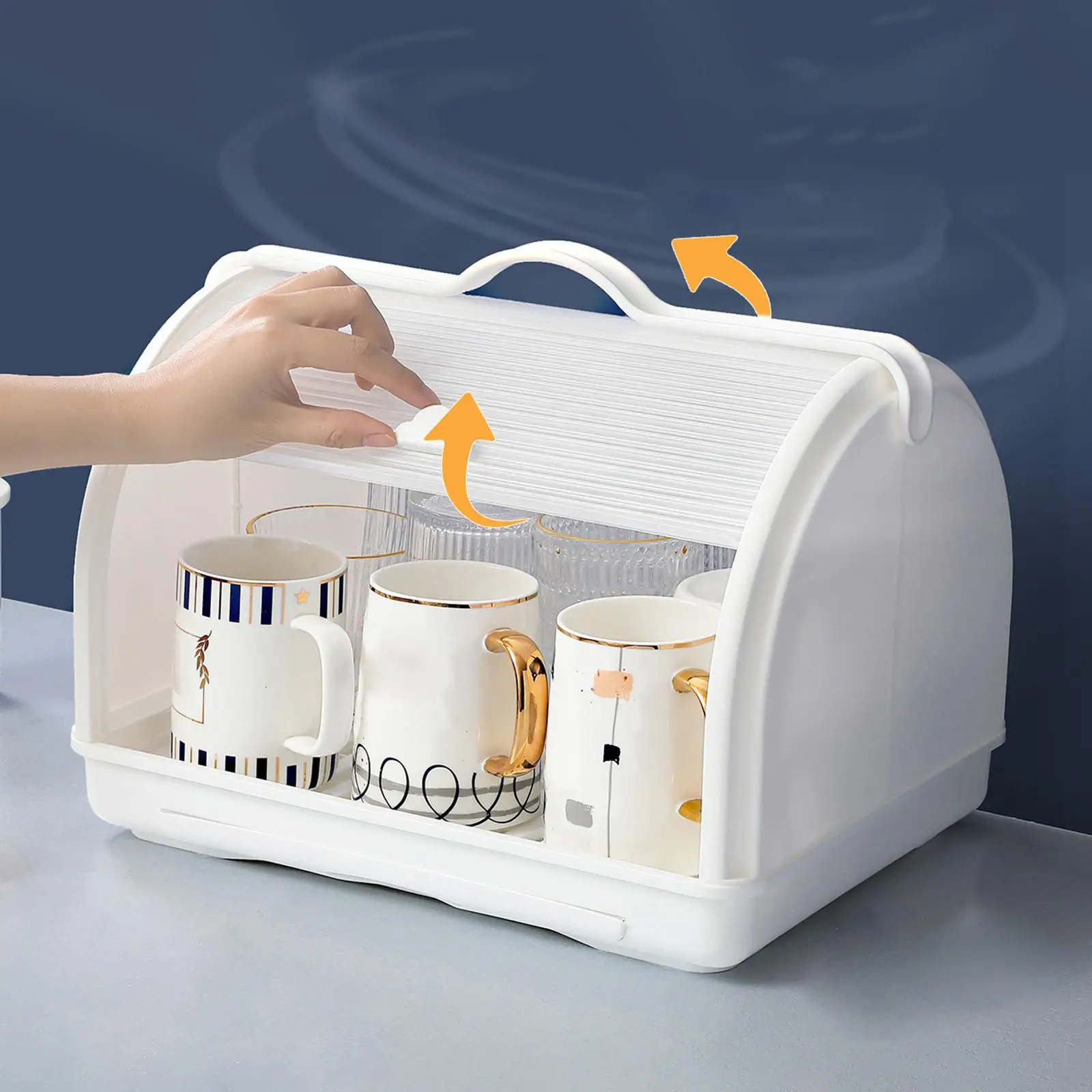 

Baby Bottle Drying Rack Container Kitchen Cabinet Organizer and Cover Tableware Box Organizer for Dinnerware Chopsticks Bowl