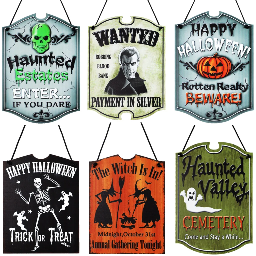 

Horror Halloween Door Pendant Ghost Witch Vampire Castle Halloween Decor Happy 2023 Halloween Party Decor For Home Kids Favor