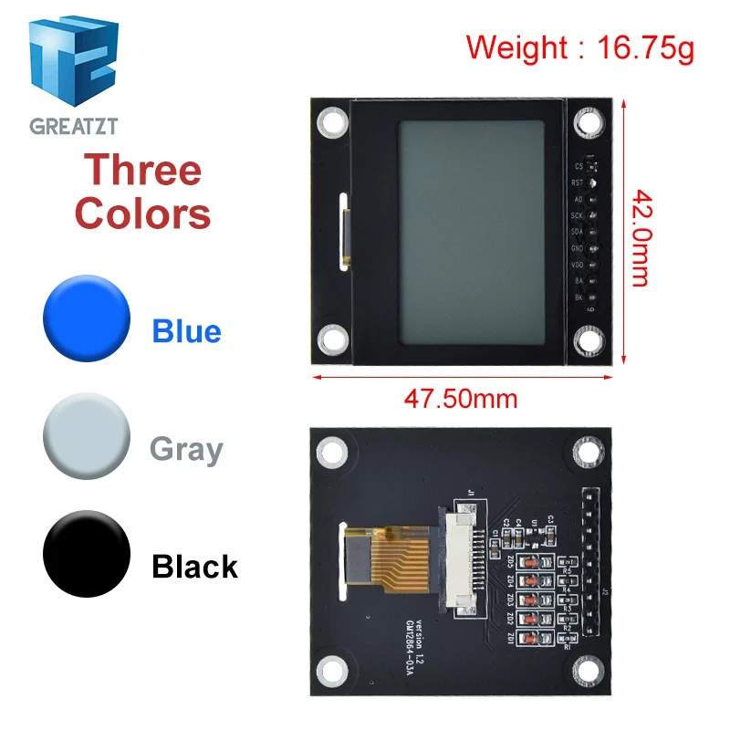 12864 ЖК-экран LCD 12864-03A модуль последовательный порт точечная матрица SPI с железной