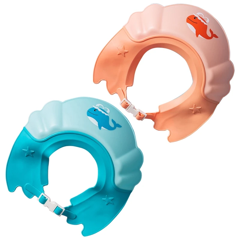 

Children Shampoo Cartoon Whale Shower Hat Adjustable Baby Bathing for Kids Baby Infant Protect Eye Waterproof