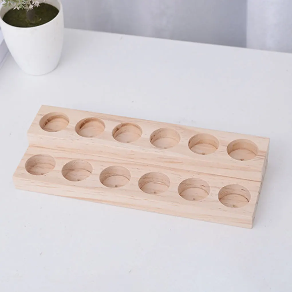 

Display Stand Shop Handmade Storage Holder Two-Layers Multi-Hole Cosmetic Organizer Aromatherapy Bottles Demonstration