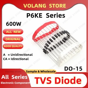 20Pcs 600W DO-15 TVS Diode P6KE18CA 18V P6KE20A P6KE22CA 22V DIP P6KE24A P6KE27A P6KE30CA 30V P6KE33A P6KE36A 39CA P6KE43CA 43V