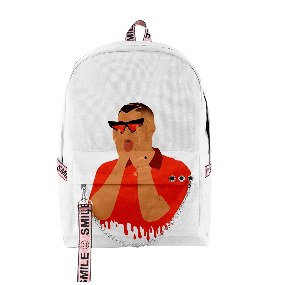 

Модные школьные ранцы Bad bunny, дорожные сумки из ткани Оксфорд с 3D принтом, Водонепроницаемые многофункциональные рюкзаки через плечо для дев...