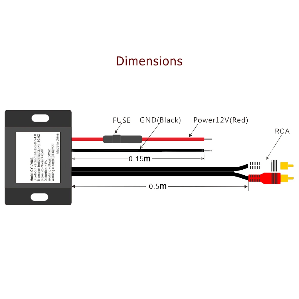 

1 PC Car Bluetooth V4.0 DC12-24V Car Aux Adapter BT Music Receiver Module Kit 2 RCA Input Universal Car Auto Accessories