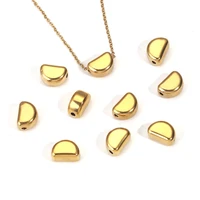 10pcslot gold stainless steel semicircle spacer beads diy jewelry findings bracelet necklace making wholesale beads