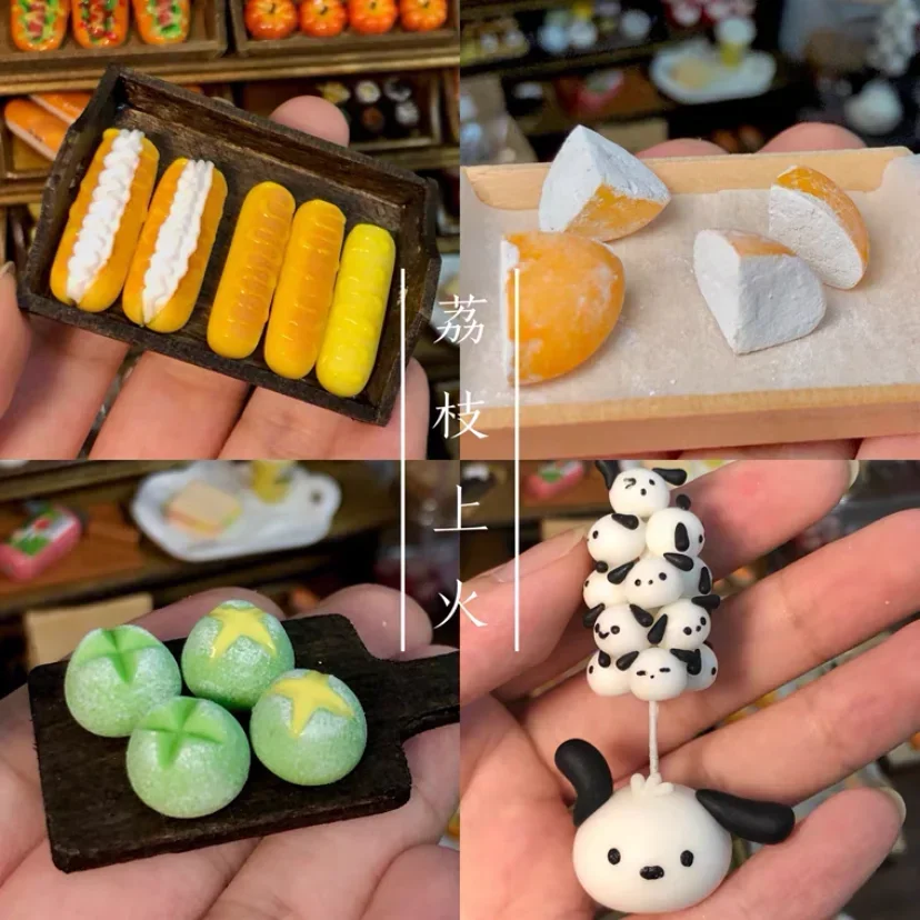 Кукольный дом мини-кухня глина ручной работы обертка для куриных ног тостов сыра