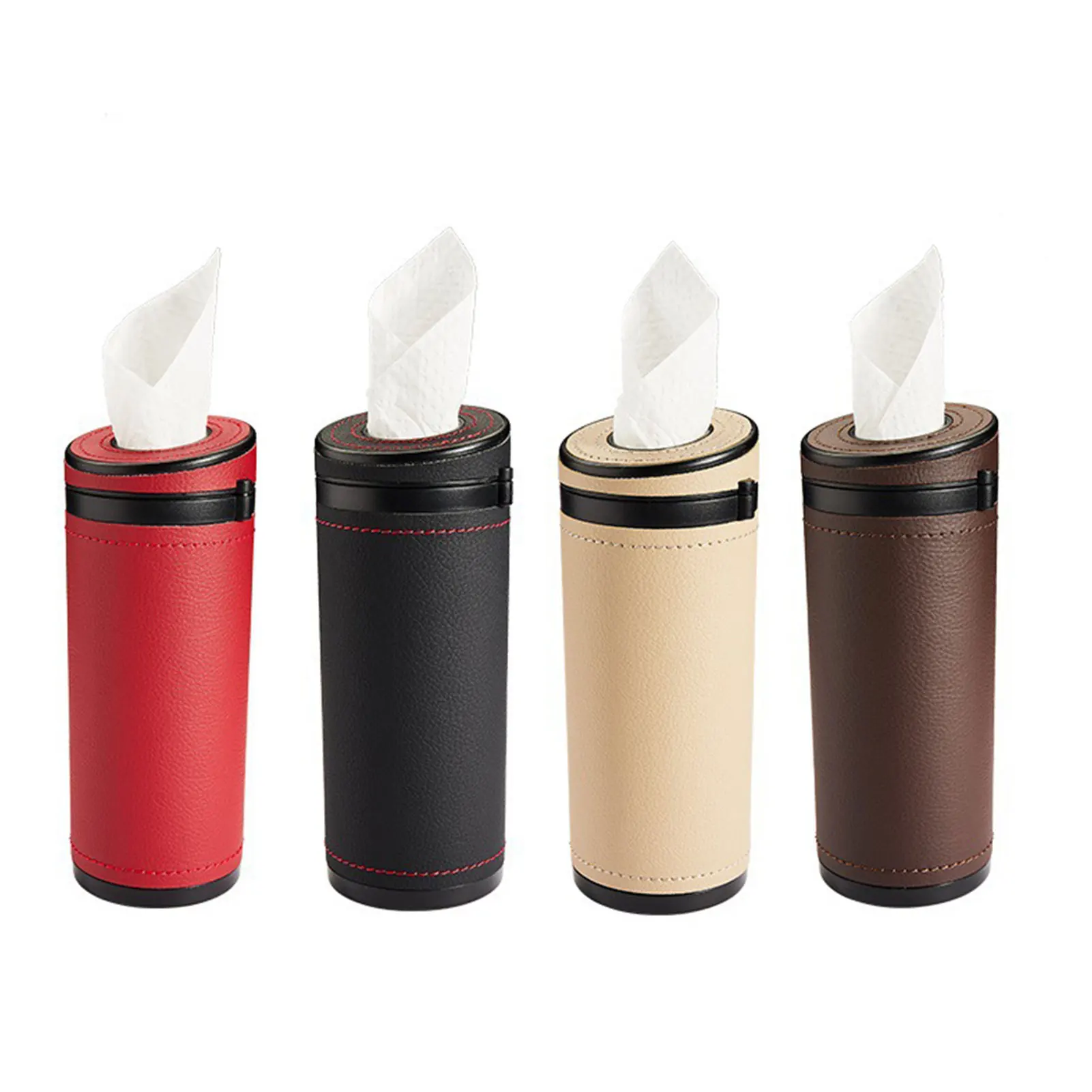 

Car Tissue Holder Leather Round Tissue Case Creative Car Tissue Box Safety Broken Window Tissue Cup Automobiles Interior Decorat