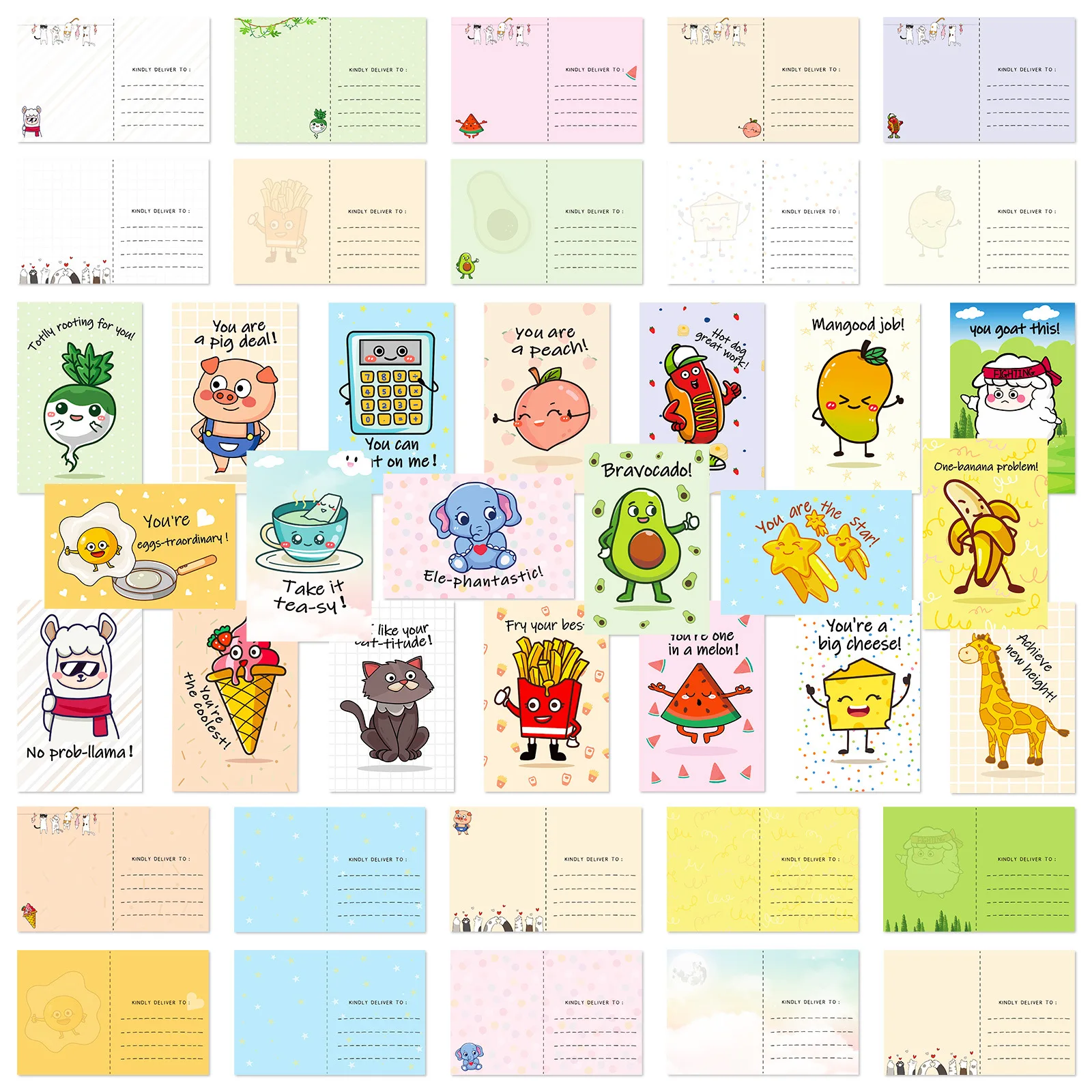 

5/20pcs Fun Novelty Reward Postcard Greeting Cards for School Teaching Learning Card Blessing Praise Decoration Kids Gift