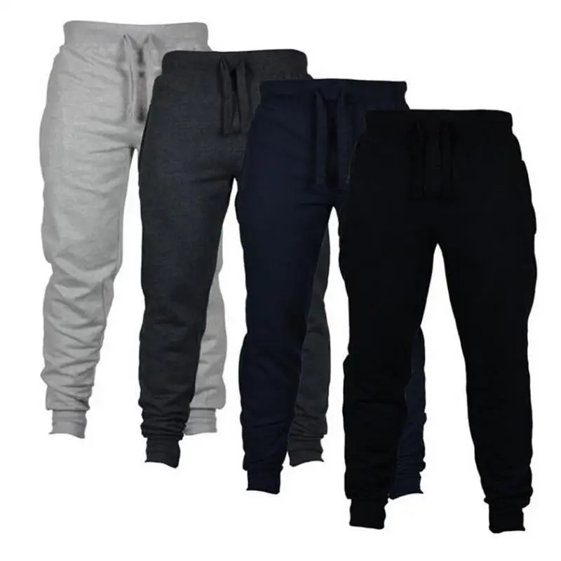 Thin Men Jogger Solid Color  Warm Oversized Jogging Pants Sweatpants Trousers Casual Sports Long Pants Casual Outwear